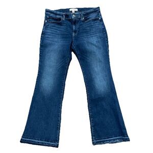 Lucky Brand Women’s Sweet Mid Rise Flare Jeans 10/30 A Raw Hem Blue Denim